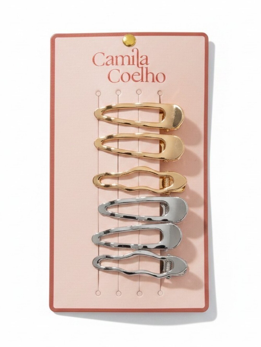 💛▪️Camila Coelho ▪️Elegant Gold and Silver Set Of 6 Small Hair Clips